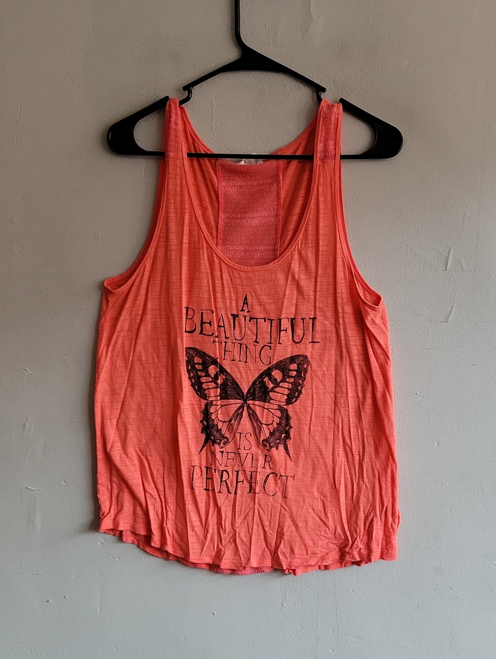 Women's XL Aeropostle coral butterfly graphic tank top Y2K